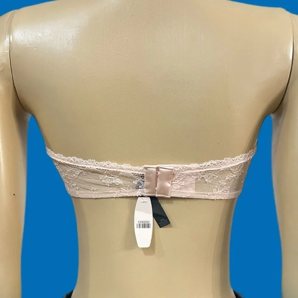Victorias Secret Designer Collection Strapless Ruched Lace Bandeau Bralette bra